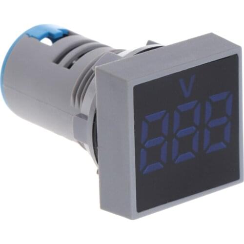 2020 New 22MM AC 12-500V Voltmeter Square Panel LED Digital Voltage Meter Indicator Light