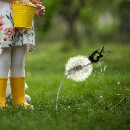 2021Creative Fairies And Dandelions Dance Together Outdoor Fairy Miniature Garden Landscape Mini Resin Ornaments Accessories Elf