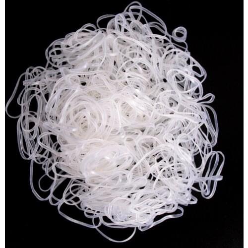 500pcs/pack Hair Tie Band Ponytail Holder Elastic Rubber Headband Women Hair Styling Accessories Clear rubber bands Wholesale