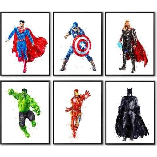 Marvel 5D DIY Diamond Painting Superhero Avengers Spiderman Full Drill Square Diamond Embroidery Mosaic Home Decor Gift