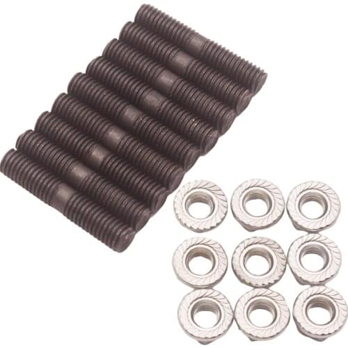 9 X Turbo Studs +Lock Nut For S13 S14 S15 CA18 T2 T25 T28 Tu