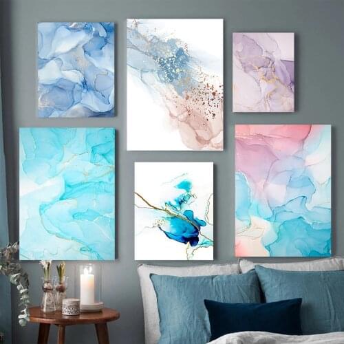 Abstract Modern Fashion Color Decor Canvas Painting Watercolor Picture Nordic Home Decor Wall Art Poster and Print for Dormitory