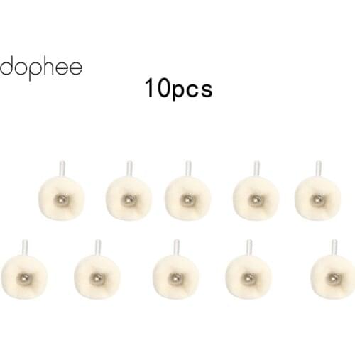 Dophee Dremel Accessories Wool Polishing Brush Grinding Buffing Wheel Grinder Brushes for Drill Rotary Tool 3MM Shank 10PCS