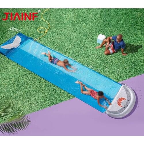 Shark Child Waterslide Pvc Inflatable Sprinkler Pad Game Summer Children Double Water Slide Mat Summer Outdoor Lawn Games