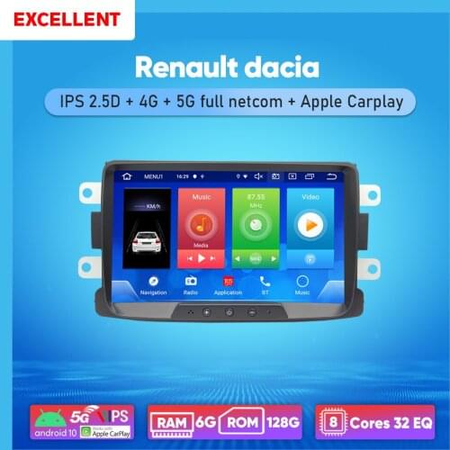 Car Radio Multimedia Video Player For Renault Dacia Duster Logan Sandero Captur Lada Xray Navigation GPS Android 10 Head Unit