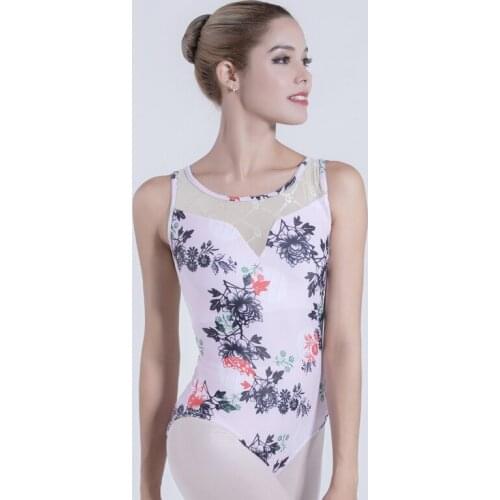 Ballet leotard dance gymnastics leotard ballerina ballet leotards for women printing tank leotard mesh women dancewear swimsuit