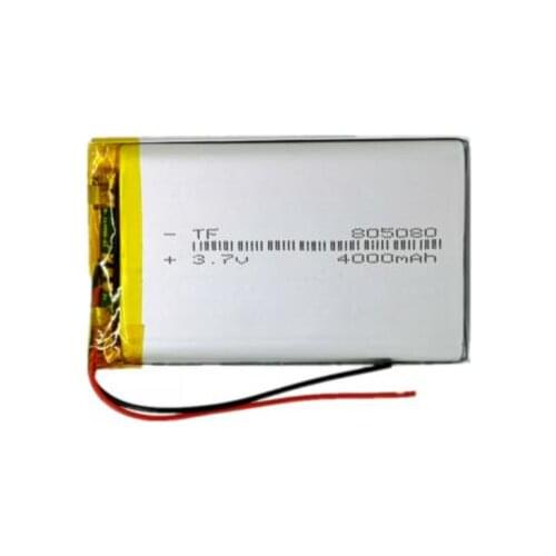 Free ship 1pcs 805080 3.7v 4000mah superior quality polymer lithium rechargeable battery li-po battery for Power bank