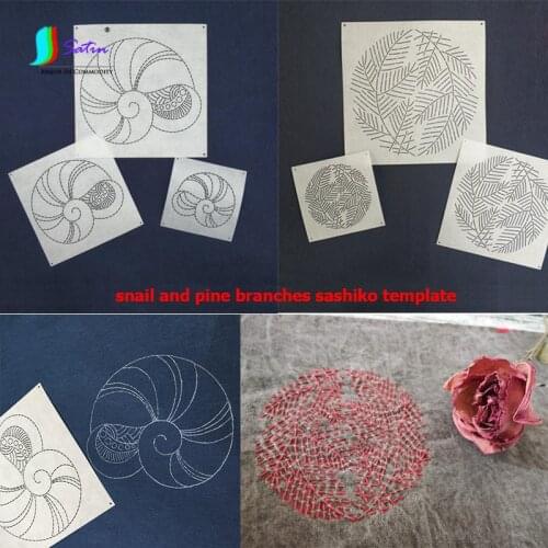 Home Embroidery Cloth Crafts Make Pillow Coaster Tool Soft Plant Pine Branches Cute Cartoon Animal Snail Sashiko Template