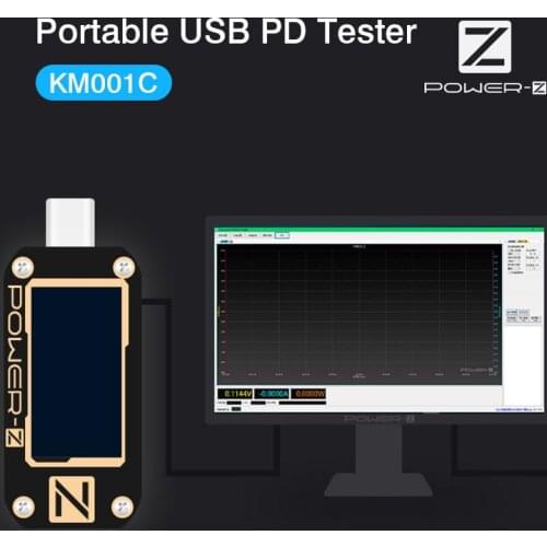 Dual Type-C USB Tester ChargerLAB Power-Z Current Voltage Ripple Detection Tester KM001C Meter Power Bank PD3.0 E-Marker Dector