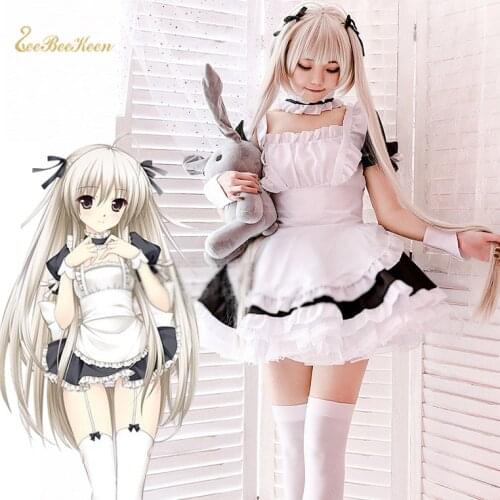 Halloween Cosplay Anime Kasugano Sora Dress Black Lolita Dress Uniform Maid Cute Girls Sexy Lolita Maid Cosplay Costume Dress