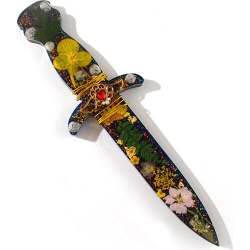 Dagger Crystal Epoxy Resin Mold Sword Cutter Knife Pendant Silicone Mould DIY Crafts Jewelry Casting Tool T21F
