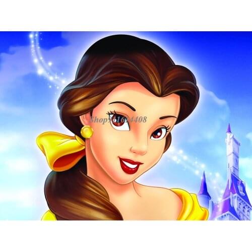 Classic Disney Canvas Painting Anime Princess Belle Beauty and The Beast Posters Prints Wall Art Pictures Child Room Home Decor