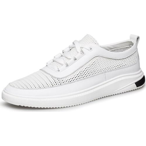 New Men Shoes Summer Casual Shoes Mens Breathable Mesh Sneakers Lace-Up Solid Color Outdoor Casual Work Shoes Sneakers