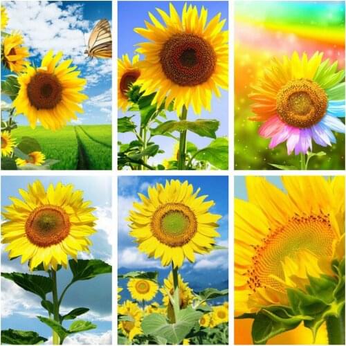 MOONCRESIN 5D Diamond Painting Sun Flower Picture Rhinestones Diamond Embroidery Full Square Cross Stitch Home Decor
