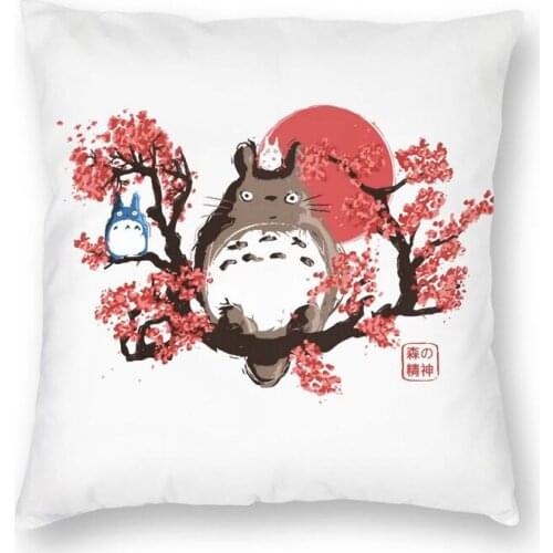My Neighbor Totoro Studio Ghibli Anime Cushion Cover 40x40cm Decoration Printing Hayao Miyazaki Throw Pillow Sofa Double Side