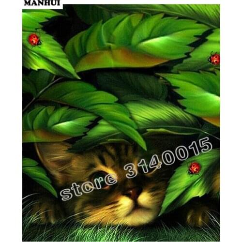 Diy square drill diamond painting cross stitch mosaics Full 100% cover embroidery animal Cat diamond embroidery BFC045