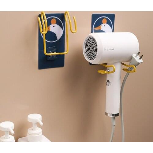 2021 Wall Shelf Hanging Rack Plastic Wall Mounted Type Hair Dryer Holder Bathroom Accessories Home Organizer Storage U2