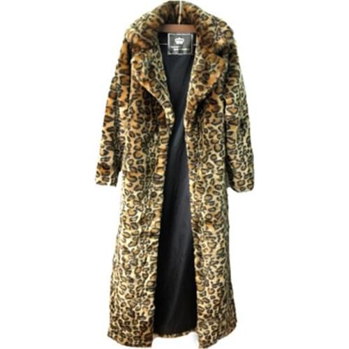 New Autumn Winter Womens Overcoats Large Size Female Fur Coats Imitation Mink Velvet Leopard Lady Clothes 9XL Warm Streetwear