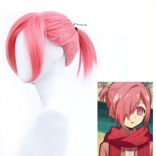 Anime Toilet-bound Hanako-kun Mitsuba Wig Pink Ponytail Cosplay Hair Comiket Show Headwear