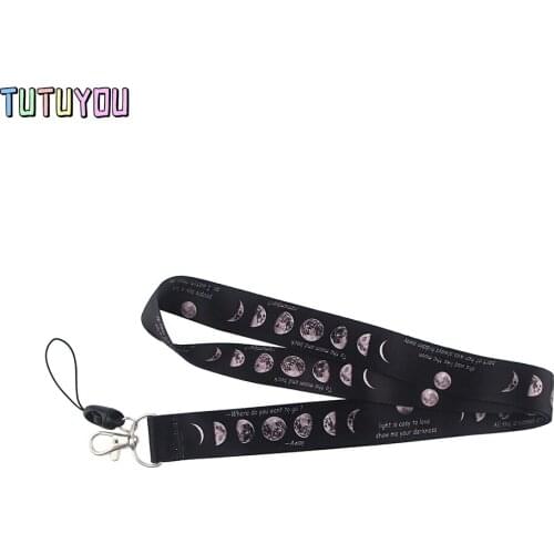 PC2356 Lunar Eclipse Neck Strap Lanyards ID Badge Card Holder Keychain Phone Gym Strap Webbing Necklace Gift