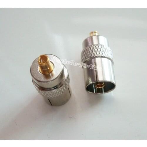 1Pcs Adapter MCX Male Connector To IEC DVB-T TV Female Connector RTL2832U R820T Tuner