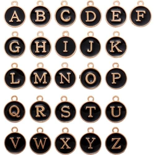 YuenZ A-Z KC gold color letter DIY accessories enamel alphabet charms alloy small pendant for bracelet 15*13mm W85