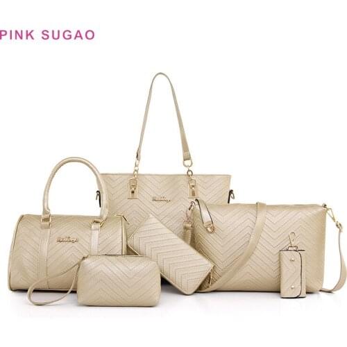 Pink Sugao luxury handbags women bags designer 6PCS composite bag tote bag women shoulder bag purses and handbags crossbody bags