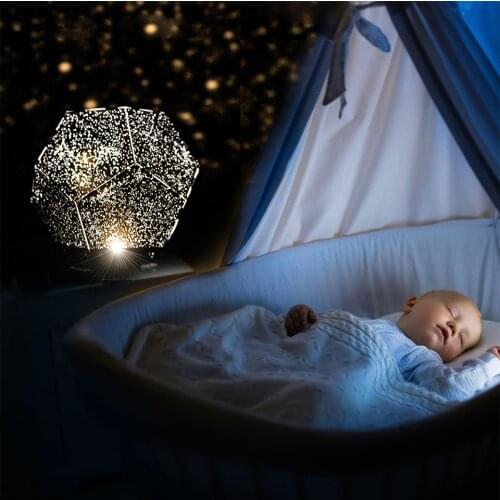 Seelaugh Child Room Galaxy Projector Lamp Planetarium Led Starry Sky Star Light Table Lamps Decor Home Battery Powered Nightligh