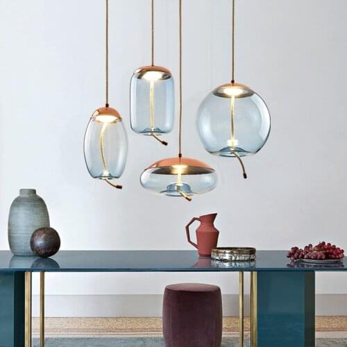 LED Postmodern Iron Glass Minimalism Chandelier Lighting Lamparas De Techo Suspension Luminaire Lampen For Bedroom