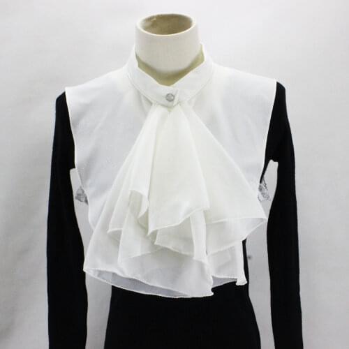 Vintage Ruffles Stand Fake Collar for Women Shirt Bouse False Collars for Wedding Formal Neck Detachable Collar Tie Decorative