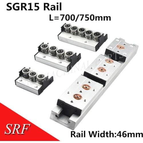 Built-in dual-axis linear guide rail 46mm SGR15 L=700/750mm with SGB15 optical axis photography track woodworking machinery