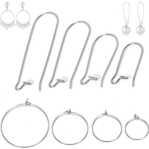 50-100pcs Stainless Steel French Earring Hooks Simple Ear Hoops Wires Earwire Earrings Clasps for Jewelry Making Not Allergic