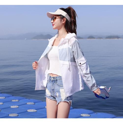 Women 2021 Summer Ice Silk Jacket Female Sun Protection Clothes Ultrathin Sunscreen Jackets Cycling Running Breathable Coat R234