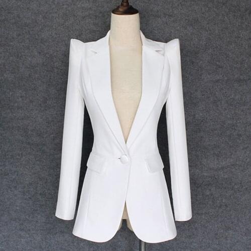 2021 TOP QUALITY New Stylish Designer Blazer Womens Shrug Shoulder Single Button White Blazer Jacket