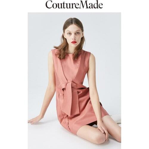 Vero Moda CoutureMade Womens OL Silk & Cotton Sleeveless Slim Fit Dress | 31927A508