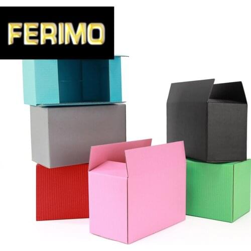 5pcs/10pcs / black and pink paper box 3-layer corrugated paper packaging gift box supports customized size and logo
