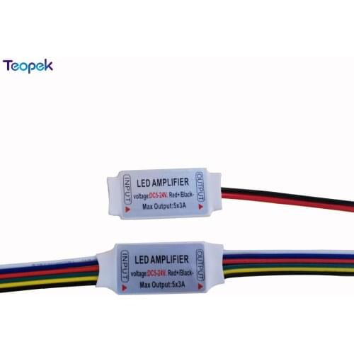 6pin Mini RGB+CCT Led Amplifier 5CH x 3A 15A , 5 Colors in 1 LED Strip Light RGB CCT LED Strip Rope Light Amplifier 12V 24V