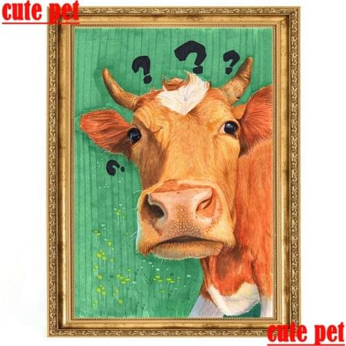 Wallpaper Mosaic diamond Paintings Cow painting art 100% Resin square round diamond Paintings embroidery living room decoration