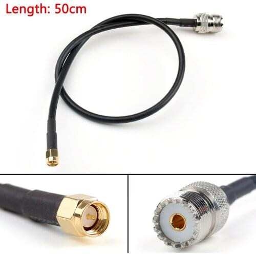 Artudatech 5PCS 20cm/50cm RG58 Cable SMA Male Plug To SO239 UHF Female Jack Straight Pigtail Connector Parts
