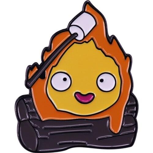 Calcifer Pin From Howls Moving Castle Best Anime Brooches gift for a Studio Ghibli fan