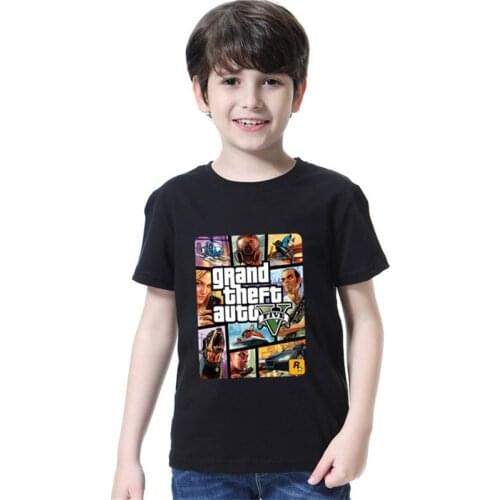 HOT Boys Girls T Shirt 1 gta T Shirt gta Street Fight Clothes Children Cotton gta 5 Tees Short Sleeve Kids Game Clothes 2018