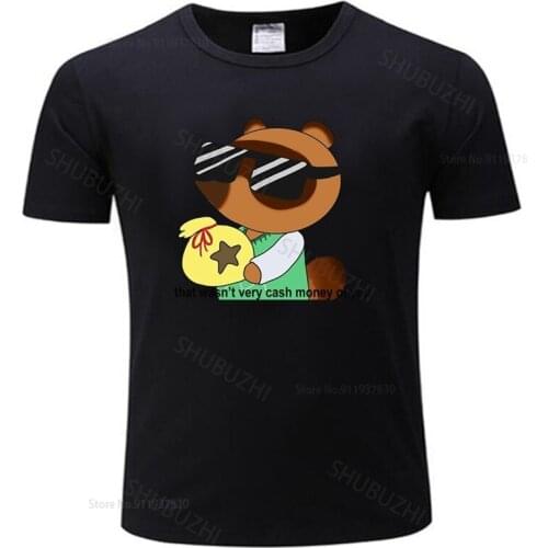 Hot sale men brand t shirt summer cotton tshirt Tom Nook Cash Money Meme Mens T-Shirt animal crossing new horizons