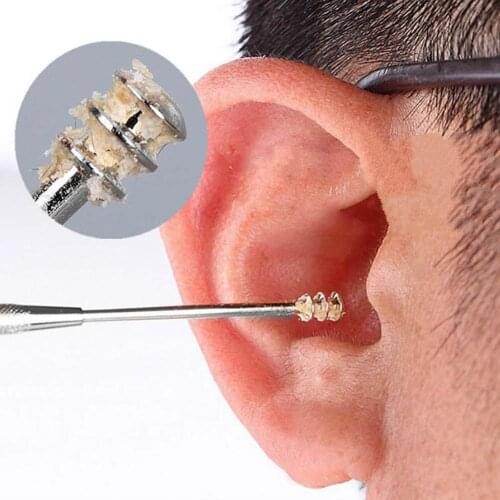1 Pc Stainless Steel Double Head Spiral Ear Pick Spoon Earwax Remover Cleaning Tool Earpick Ear Wax Removal