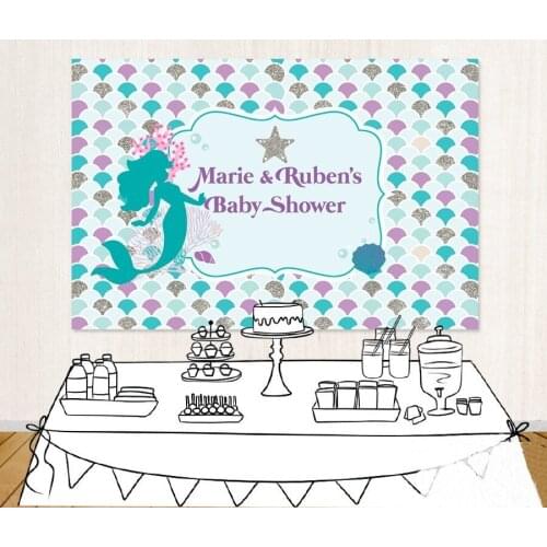 Custom Seashell Under The Sea Little Baby Shower backdrop High quality Computer print birthday backgrounds