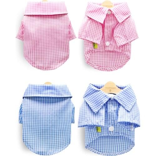 Plaid Dog Clothes Spring Summer Pet Clothing For Small Medium Dogs Costume Chihuahua Pet Shirt Classic Chihuahua Pet Dog Clothes