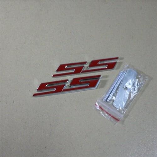 Red SS Silver Metal Front Grille Emblem + Rear Sticker Badge Decal camaro sport