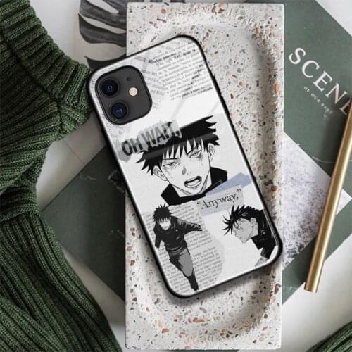 Megumi Fushiguro Jujutsu Kaisen Glass Silicone Phone Case FOR iPhone SE 7 8 Plus X XR XS 11 12 Mini Pro Max Sumsung Cover Shell