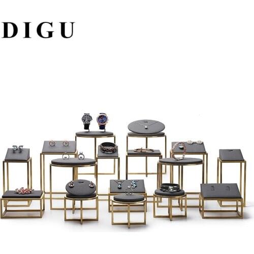 Multifunctional display rack metal jewelry rack gray tray jewelry rack earrings bracelet necklace ring metal rack