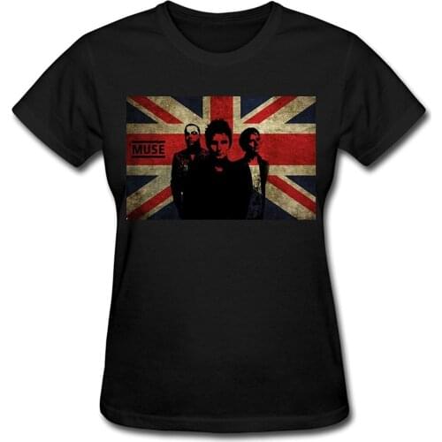 Brand T-Shirt Men 2019 Fashion Round neck LOOIN Muse American Flag T-Shirt Black [Apparel]Summer T-Shirt