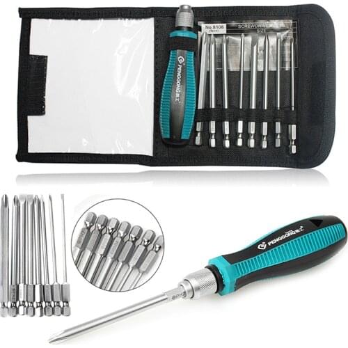 8 Magnetic Drill Bits + 1 Precision Screwdriver Torx Kit Set Repair Tools High Quality